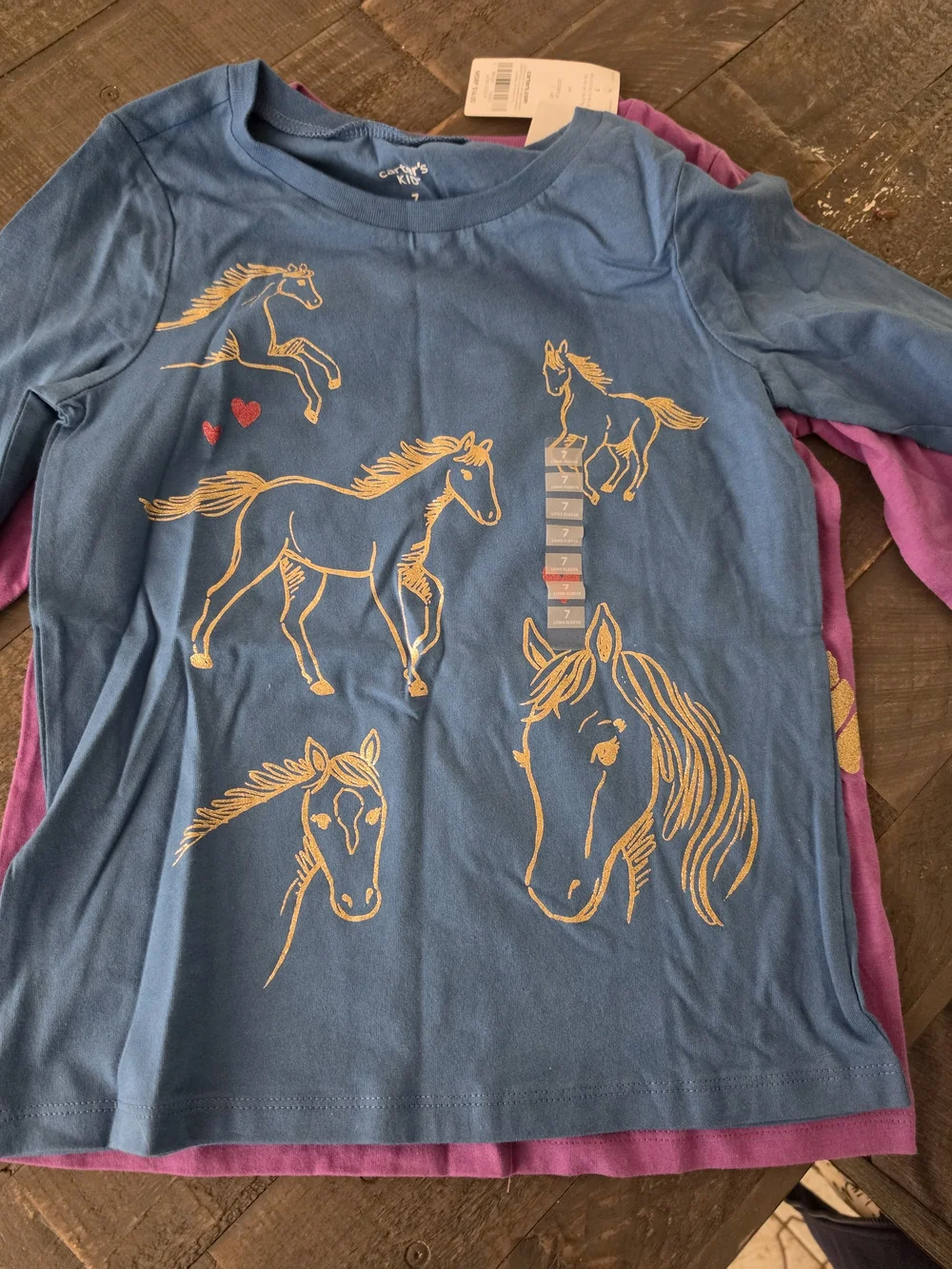 New Carter's Girls Long Sleeve Shirts – Size 7
